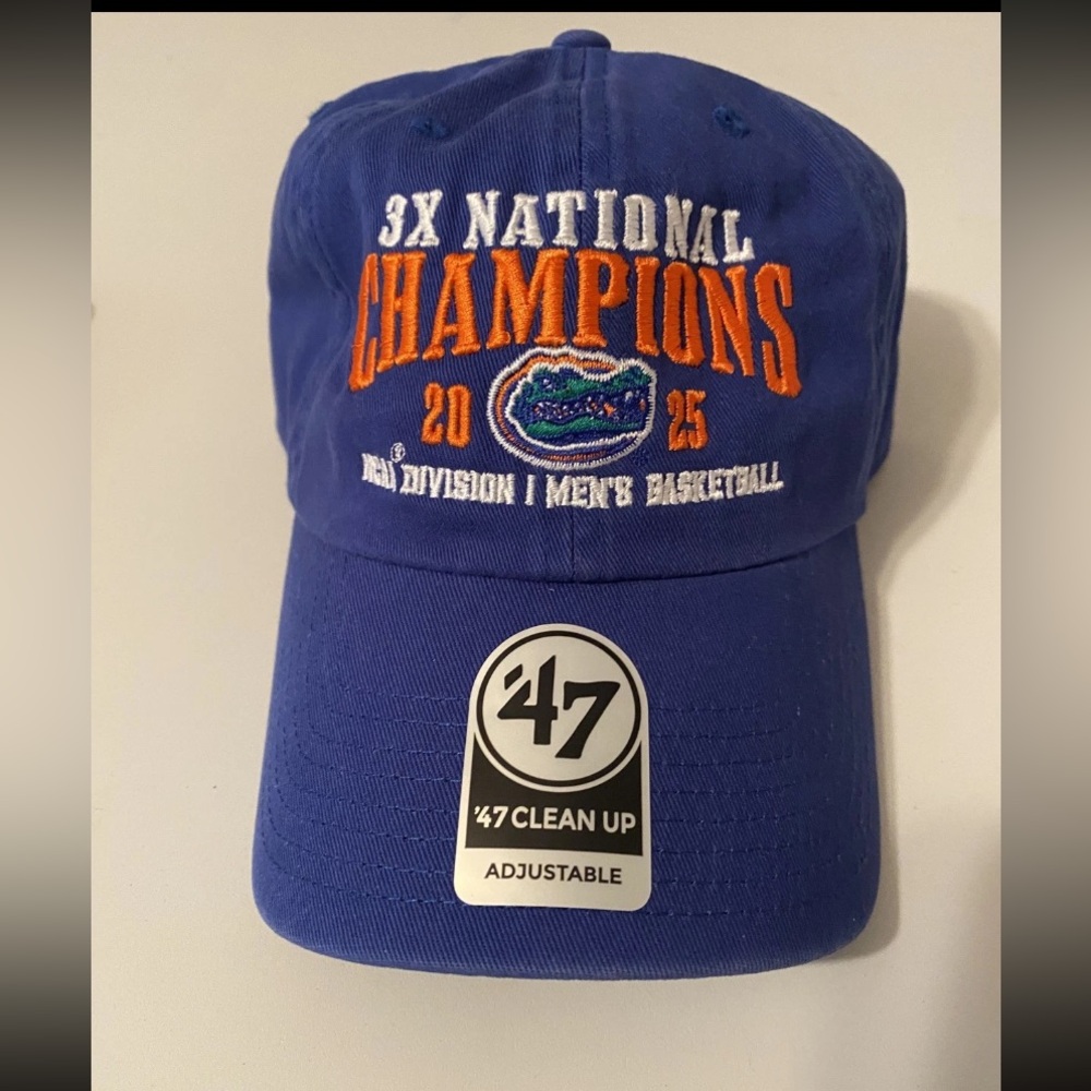 47 Brand Blue Cap with Orange Embroidery